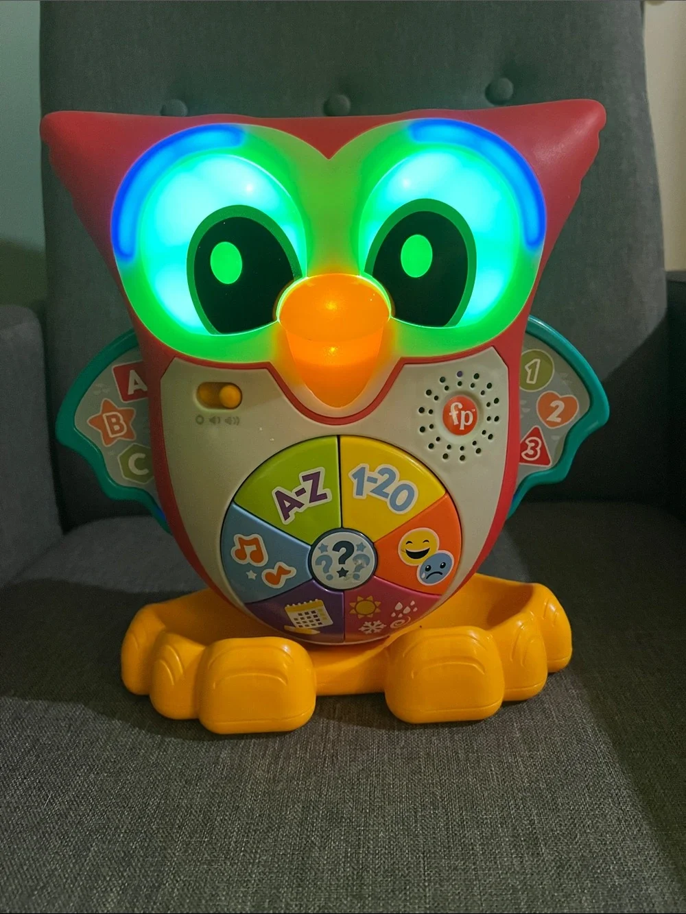 Fisher-Price Light-Up Interactive Owl Toy - Red, Yellow, Green, Blue, Orange